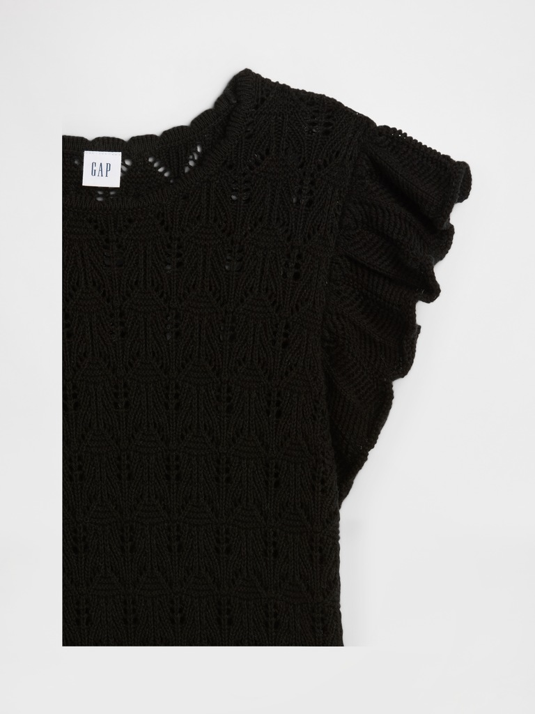 Crochet Flutter Sleeve Top