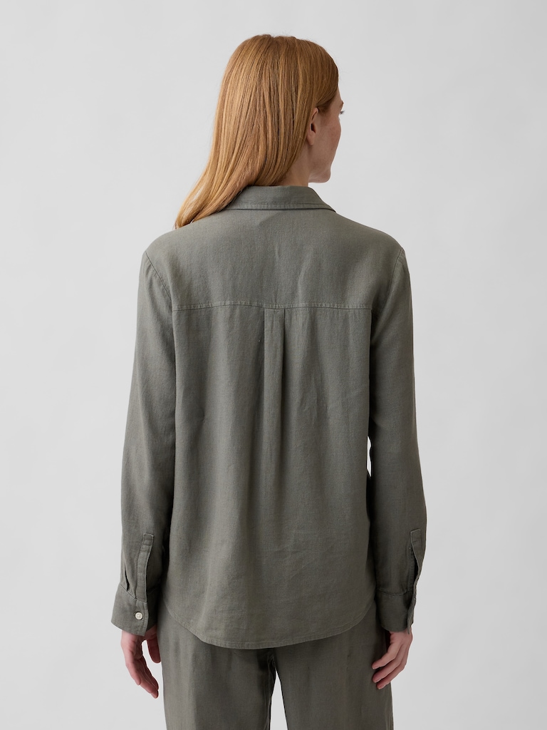 Linen-Blend Easy Shirt