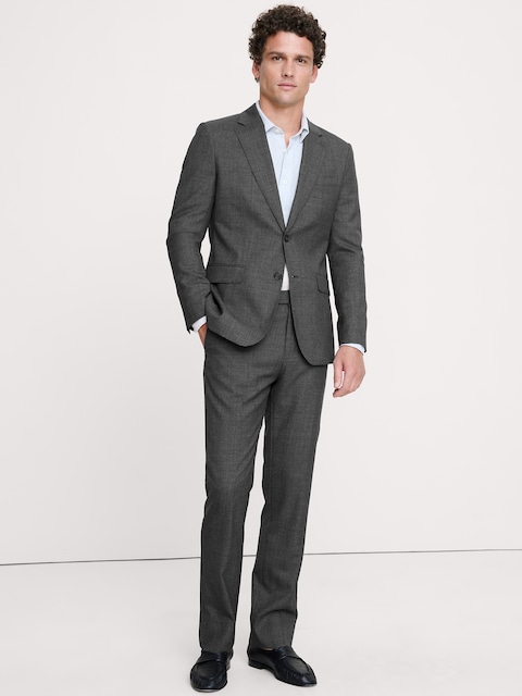 slim fit dress slacks Gray Solid Dress Pants main image 1