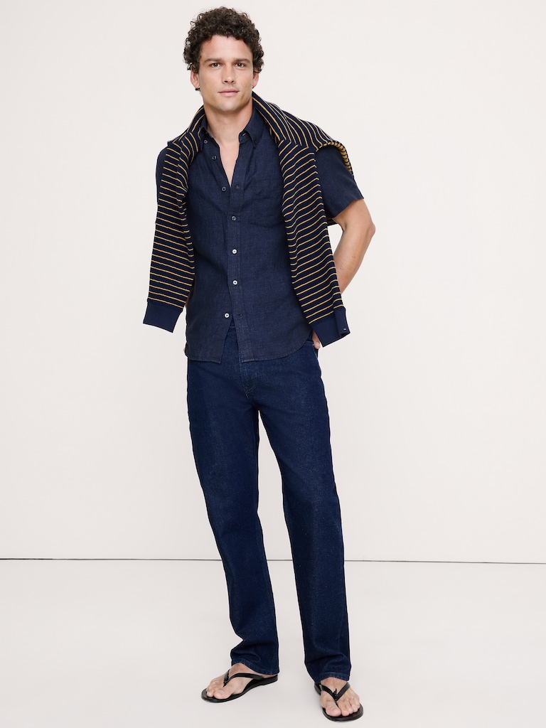 Standard-Fit Linen Short-Sleeve Shirt