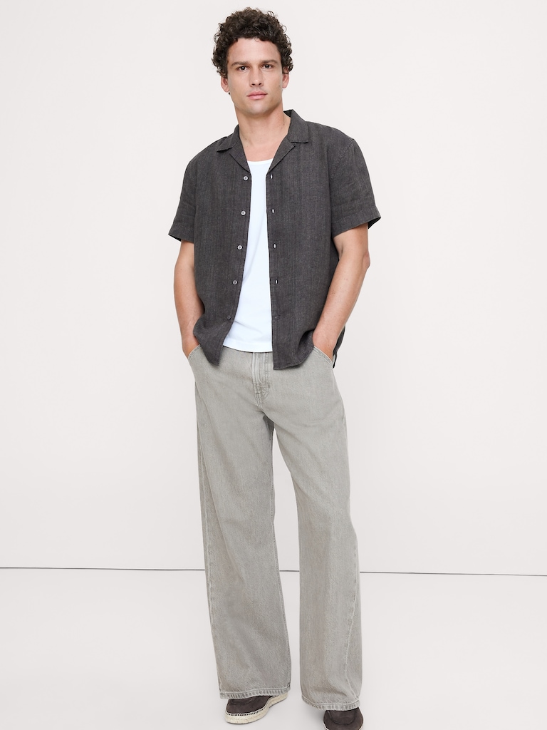 Standard-Fit Linen Resort Shirt