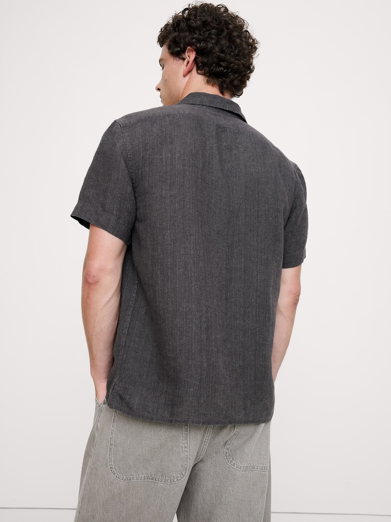 Standard-Fit Linen Resort Shirt