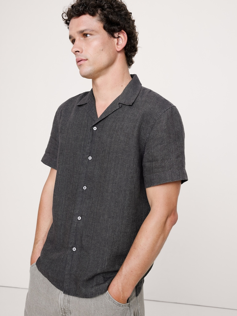 Standard-Fit Linen Resort Shirt