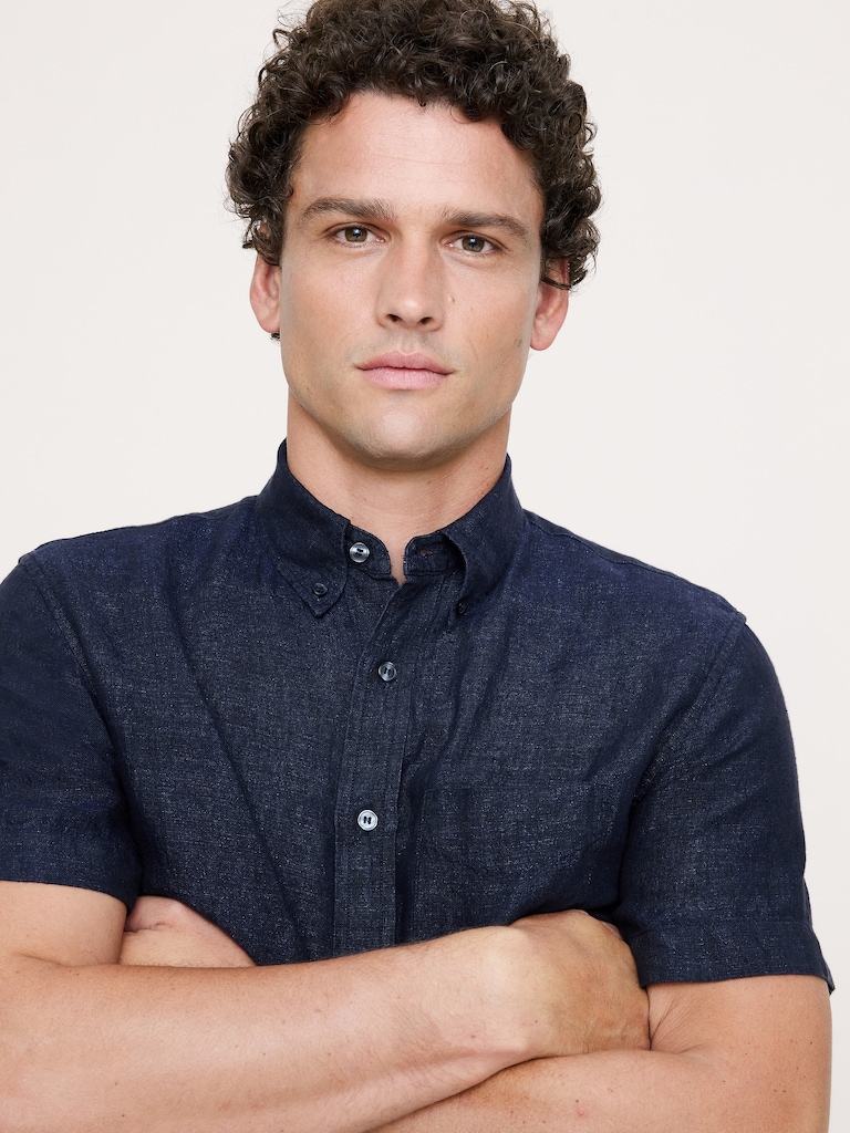 Standard-Fit Linen Short-Sleeve Shirt