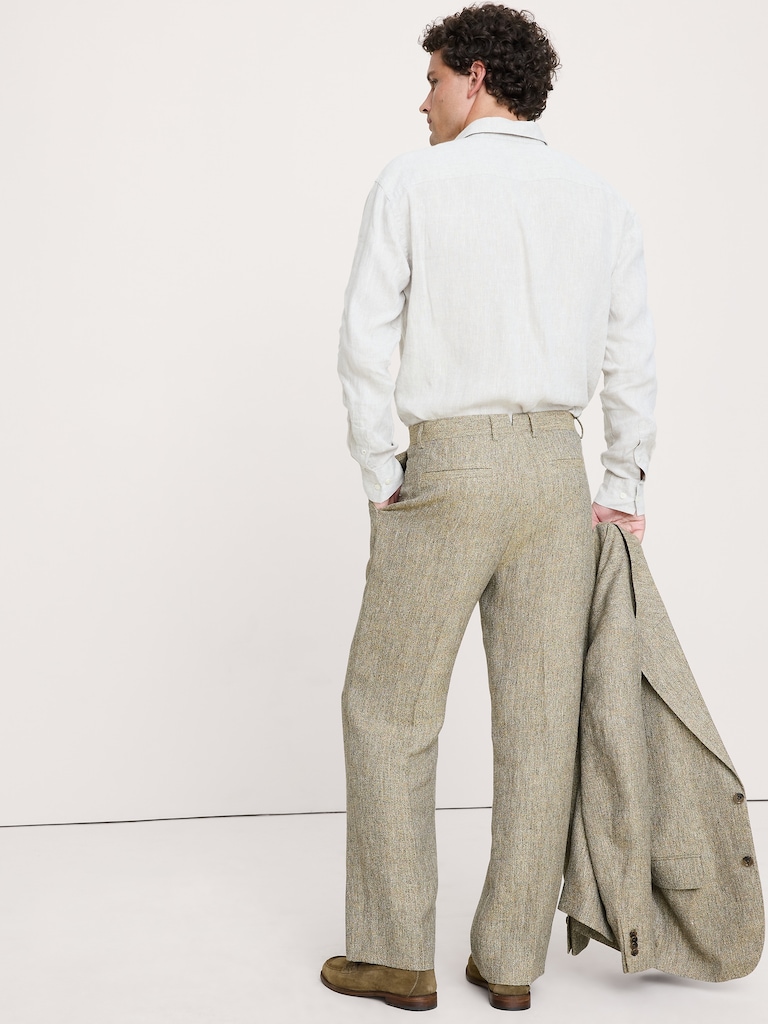 Loose Italian Linen Suit Pant