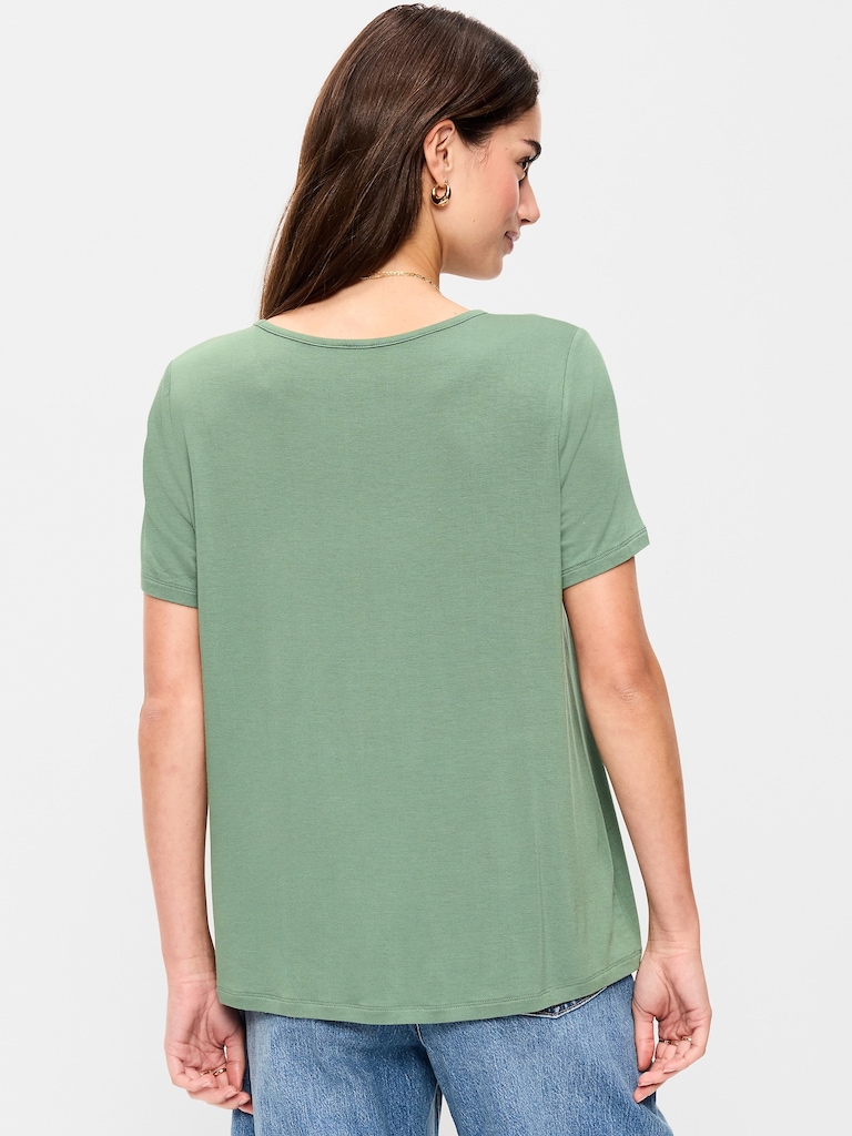 T-shirt luxueux ras du cou pour Femme