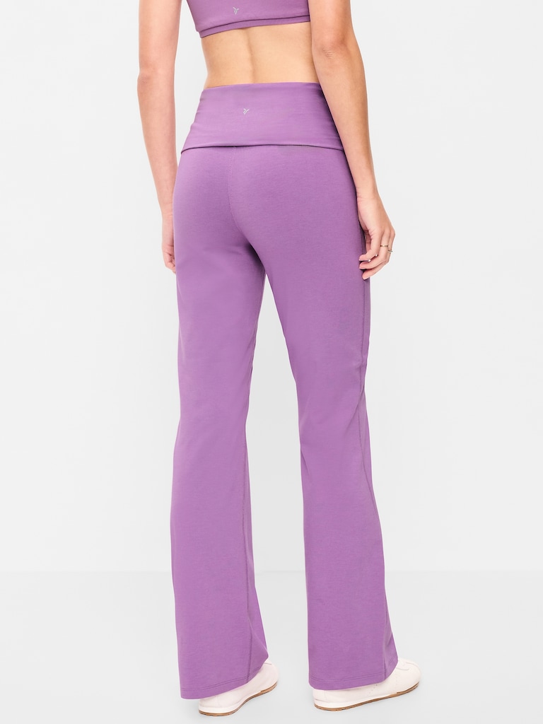 High-Waisted PowerChill Fold-Over Bootcut Leggings