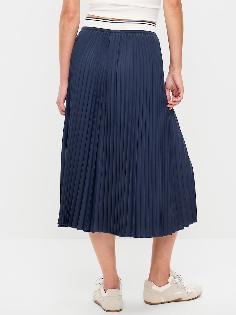 StretchTech Pleated Midi Skirt