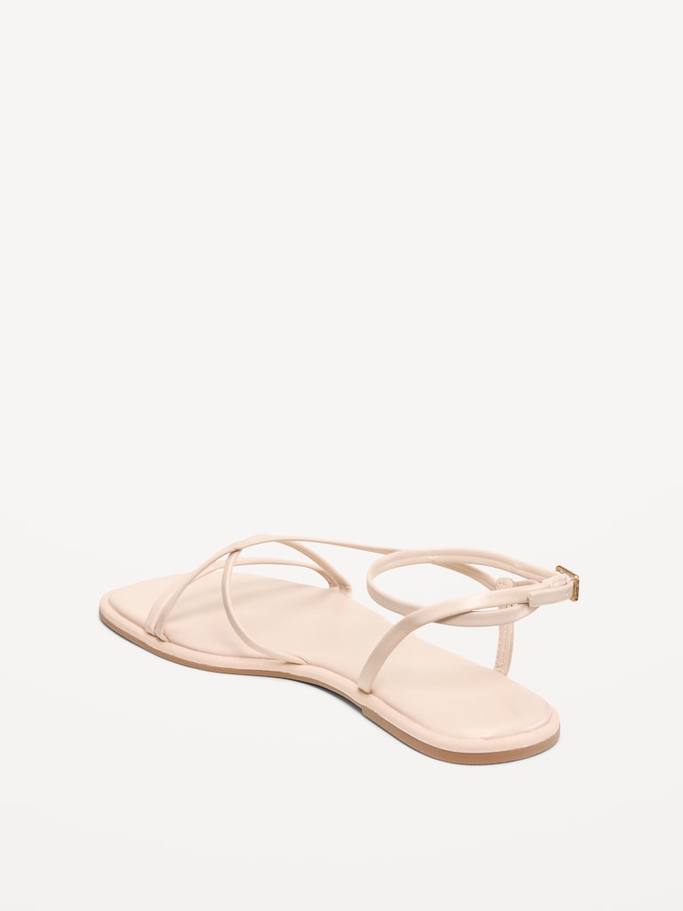 Strappy Faux-Leather Sandals