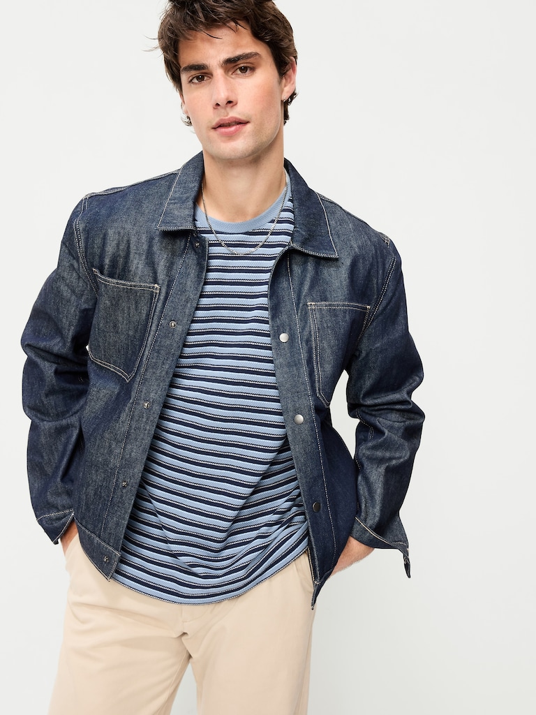 Textured-Knit Striped T-Shirt