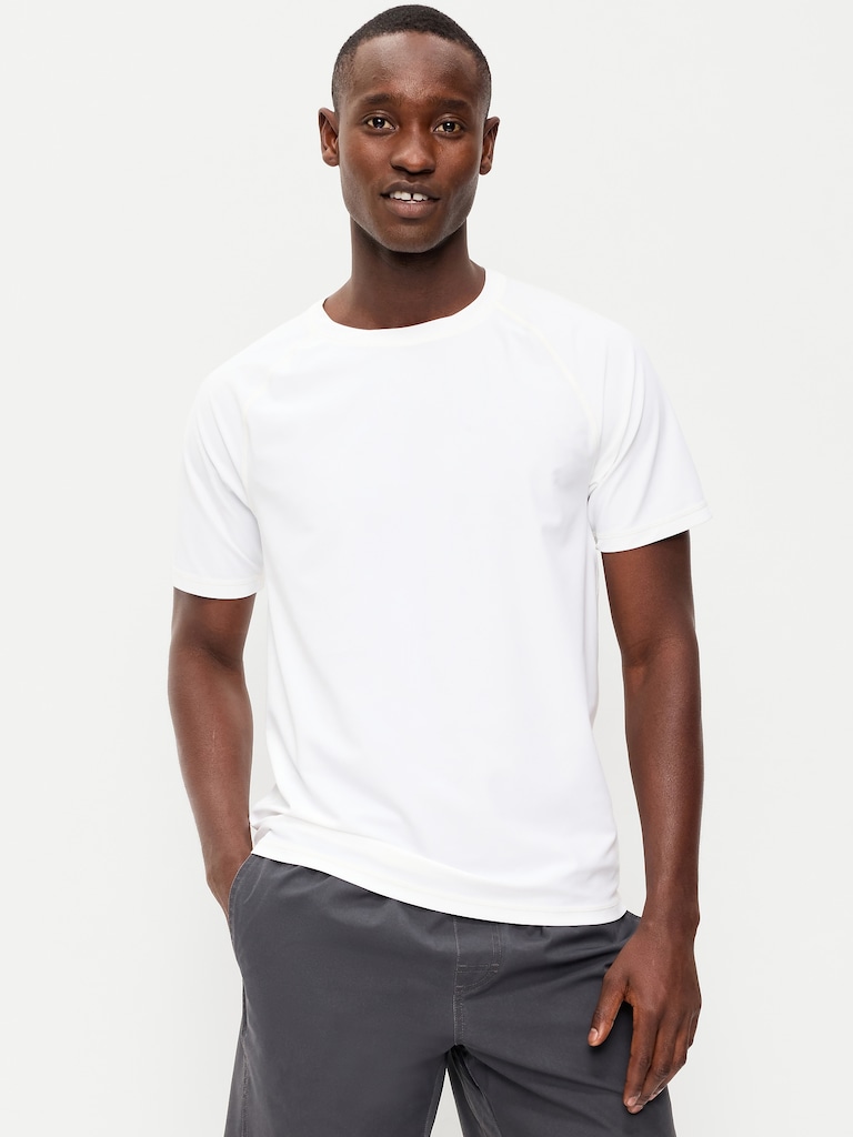 Raglan-Sleeve Rashguard Swim Top