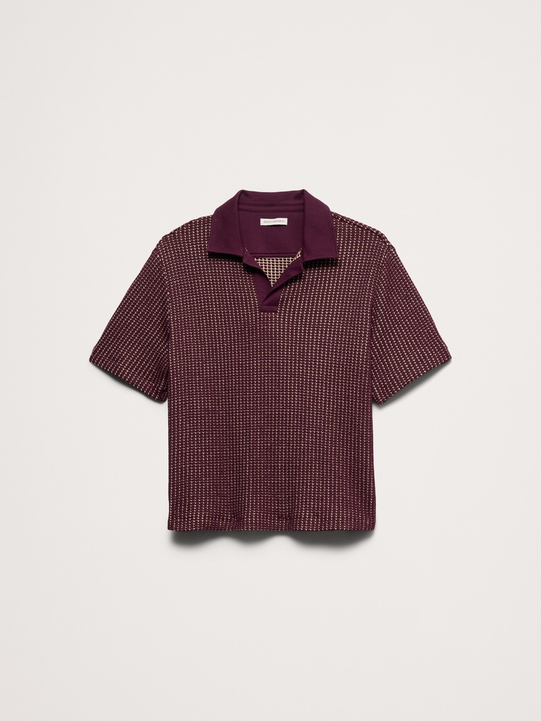 Relaxed-Fit Waffle-Knit Polo