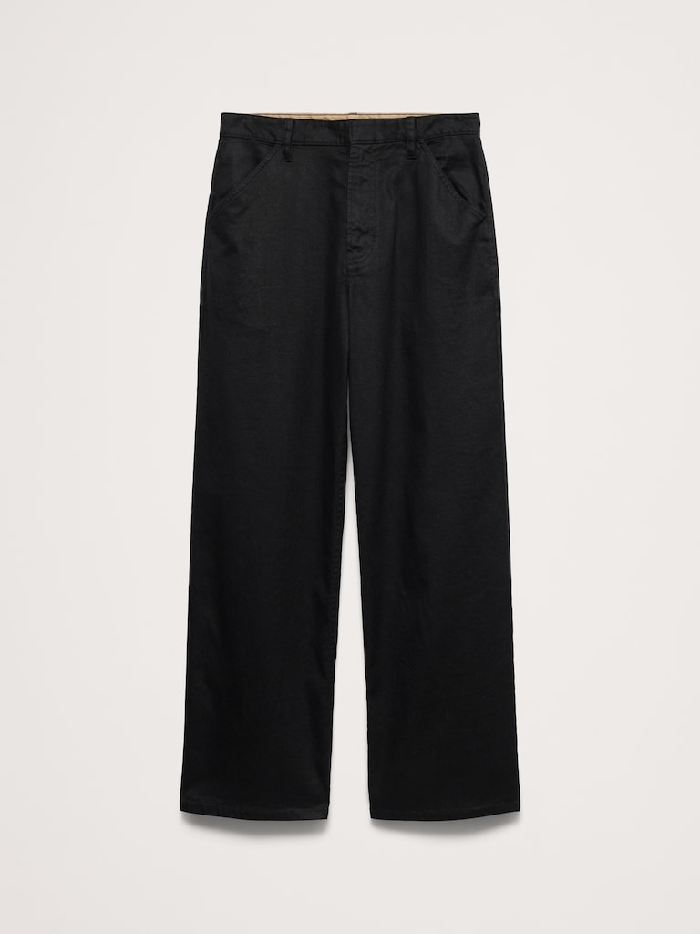 Loose Italian Linen-Cotton Pull-On Pant