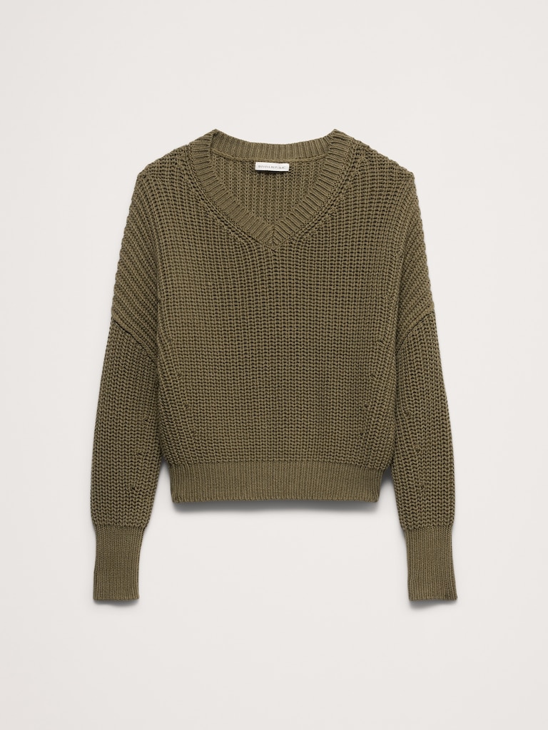 Cotton V-Neck Sweater