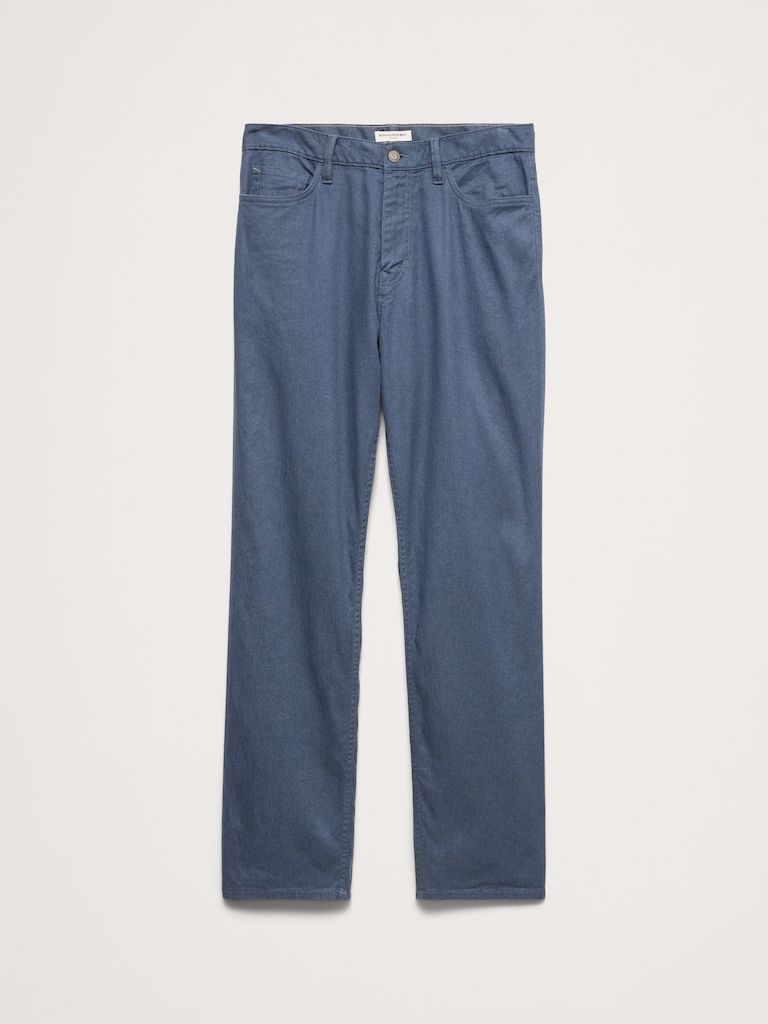 Straight Linen-Cotton Traveler Pant