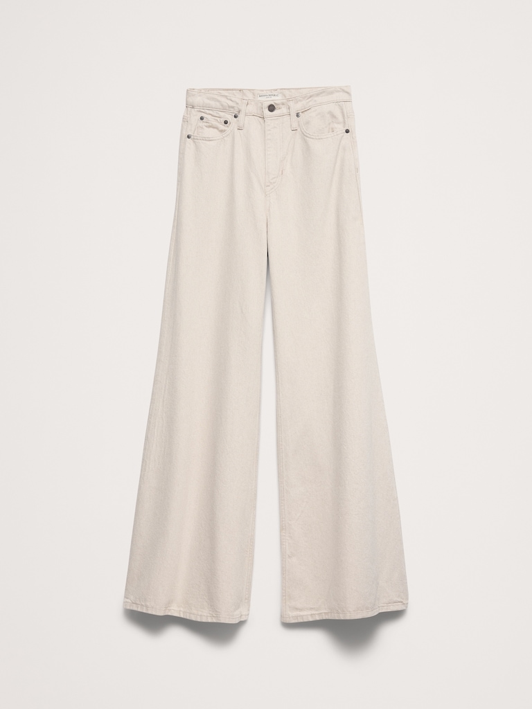 High-Rise Wide-Leg Lightweight Palazzo Jean