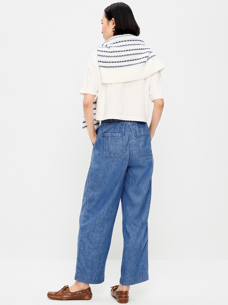 High-Waisted Utility Ankle Pants