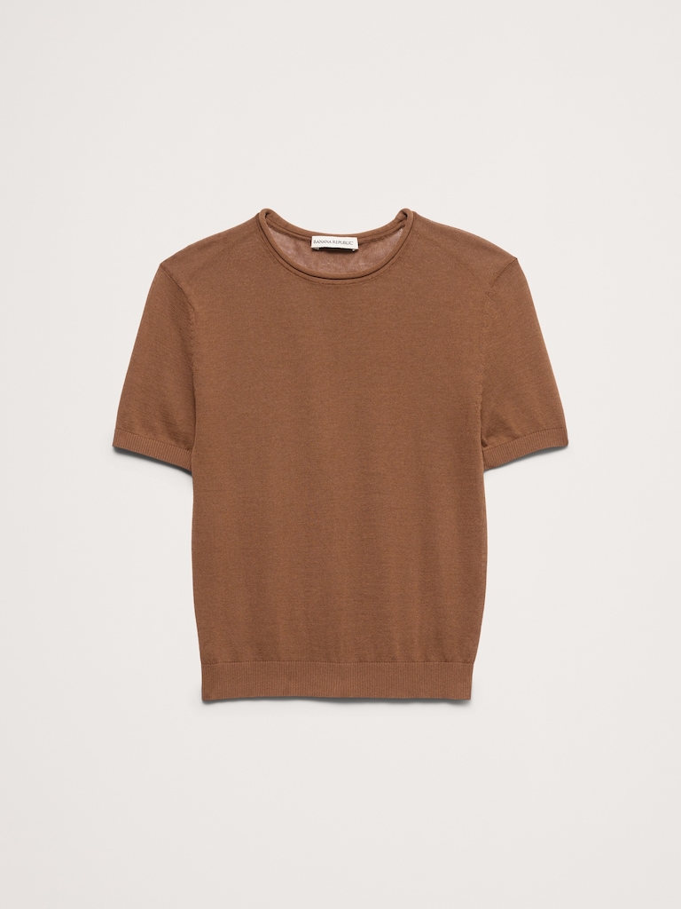 Sheer Ultra-Fine Cotton Sweater Tee