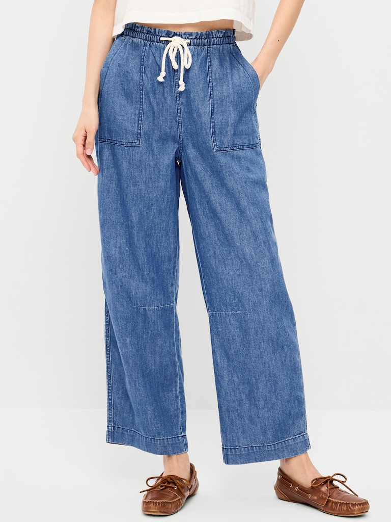 High-Waisted Utility Ankle Pants
