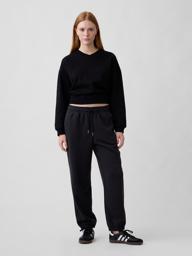 Oversized Wedge V-Neck Sweatshirt