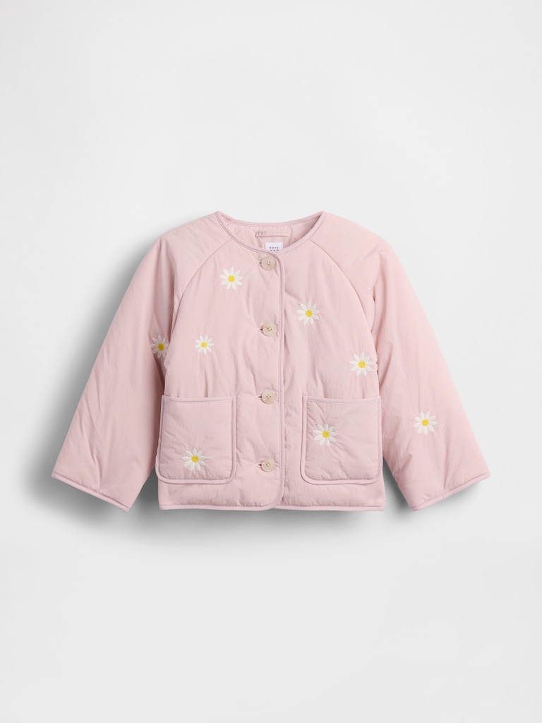 Baby & Toddler Floral Embroidered Quilted Jacket