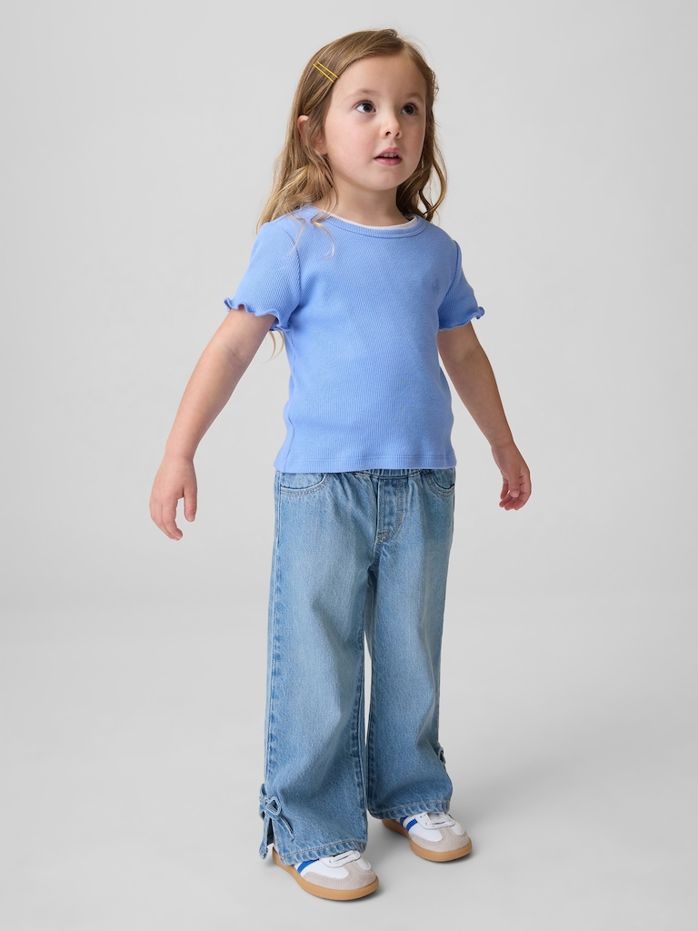 Baby & Toddler Bow Split-Hem Stride Jeans