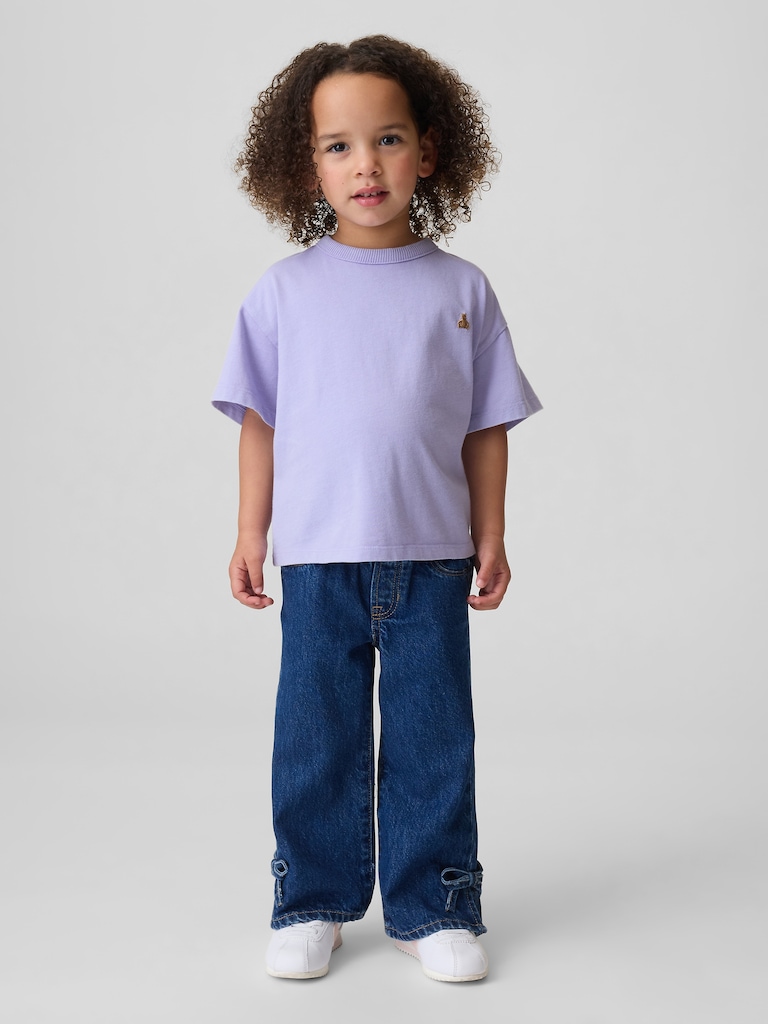 Baby & Toddler Bow Split-Hem Stride Jeans