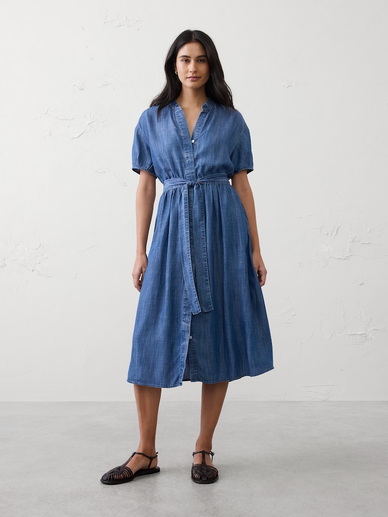 Chambray Midi Shirtdress