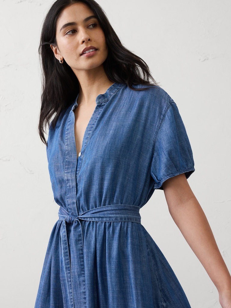 Chambray Midi Shirtdress