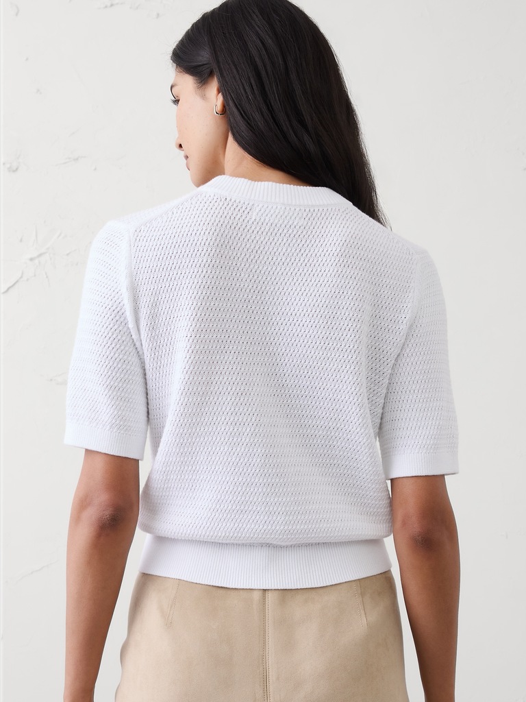 Texture Stitch Cropped Sweater