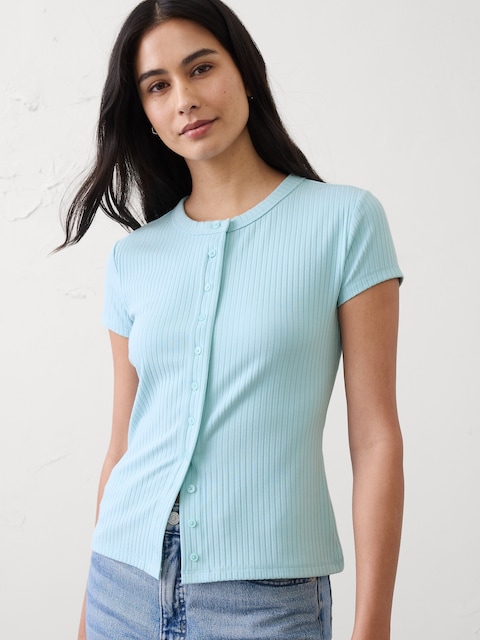 T-shirt Femme Banana Republic Darby Grosgrain Doublé - Taille 14 - Bleu Marine - Neuf Avec étiquettes