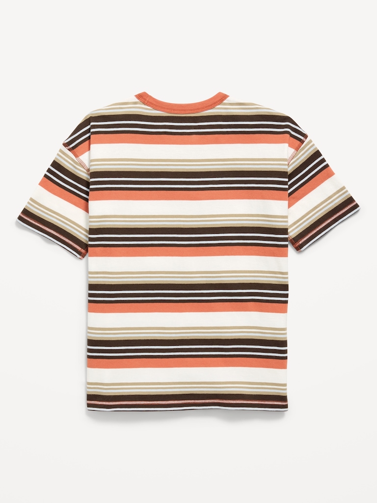 Oversized Short-Sleeve Striped T-Shirt for Boys