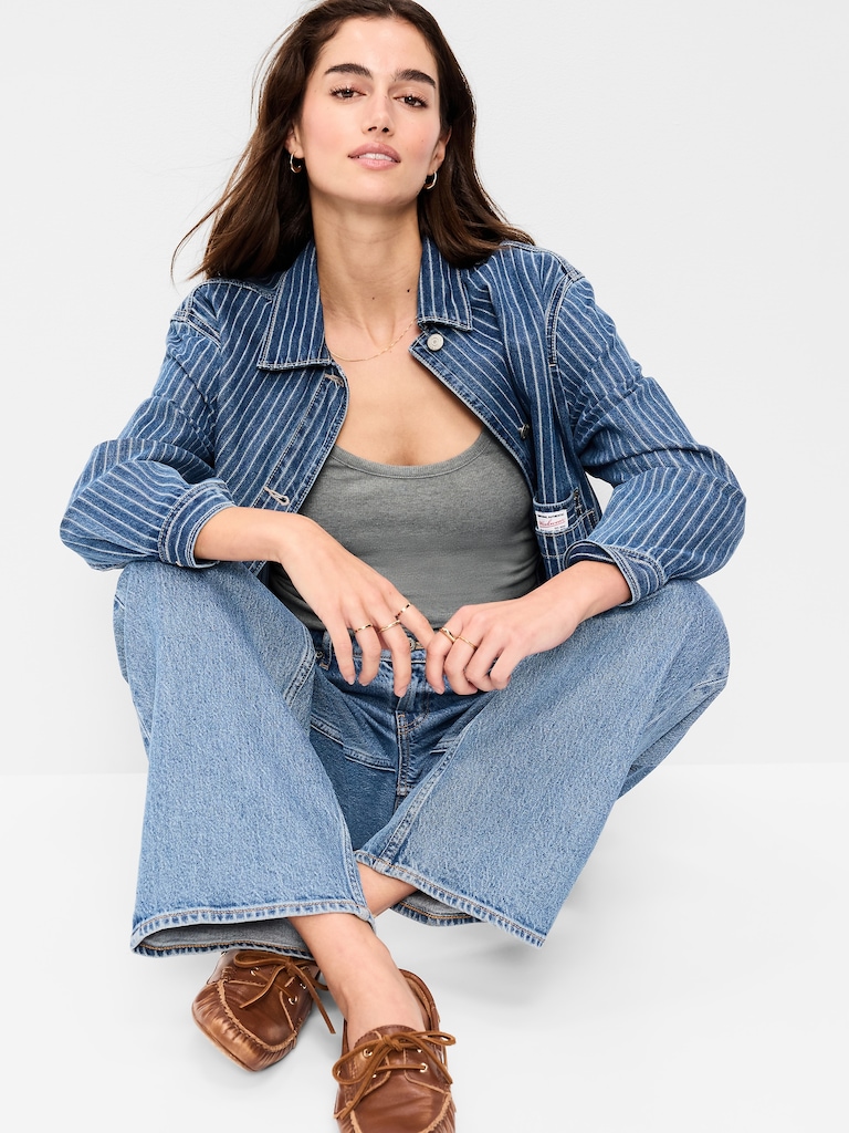 First-Layer Ribbed Scoop-Neck Tank Top