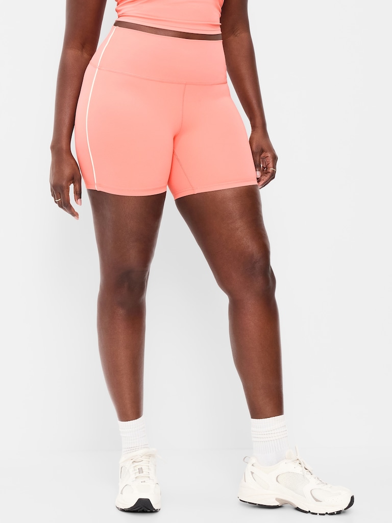 High-Waisted StudioSmooth Biker Shorts -- 6-inch inseam