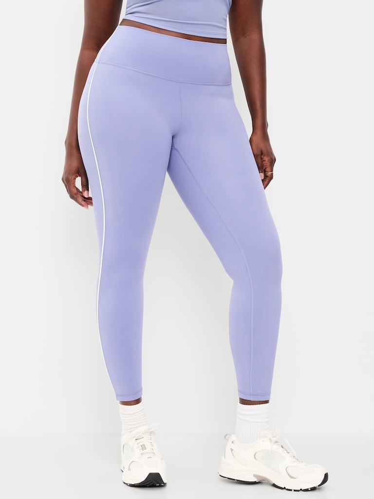 High-Waisted StudioSmooth 7/8 Side-Striped Leggings
