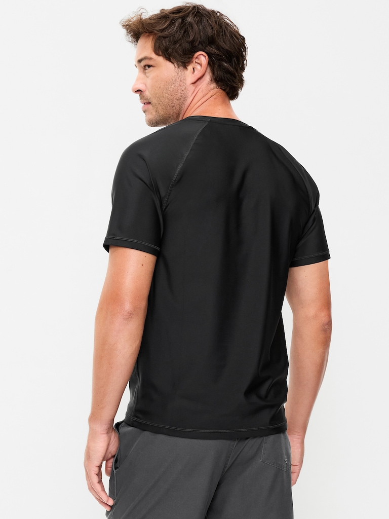 Raglan-Sleeve Rashguard Swim Top