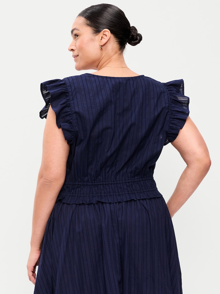 Flutter-Sleeve Crop Top