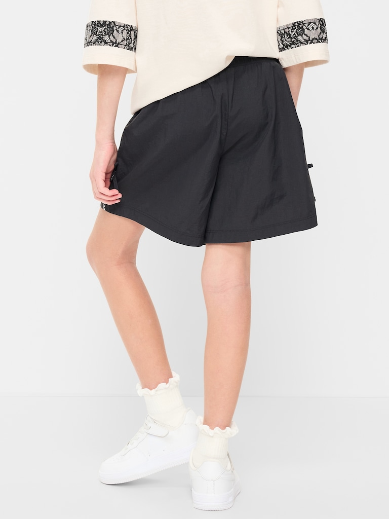 High-Waisted Parachute Bow Shorts for Girls