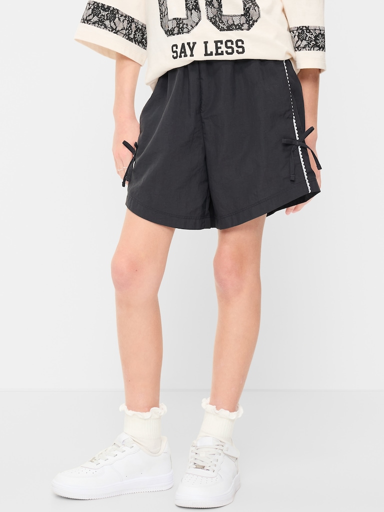 High-Waisted Parachute Bow Shorts for Girls