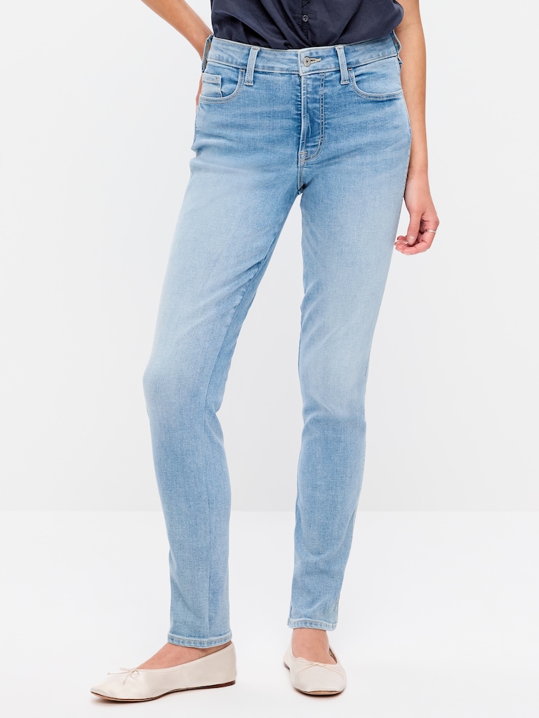 High-Waisted Slim Jeans