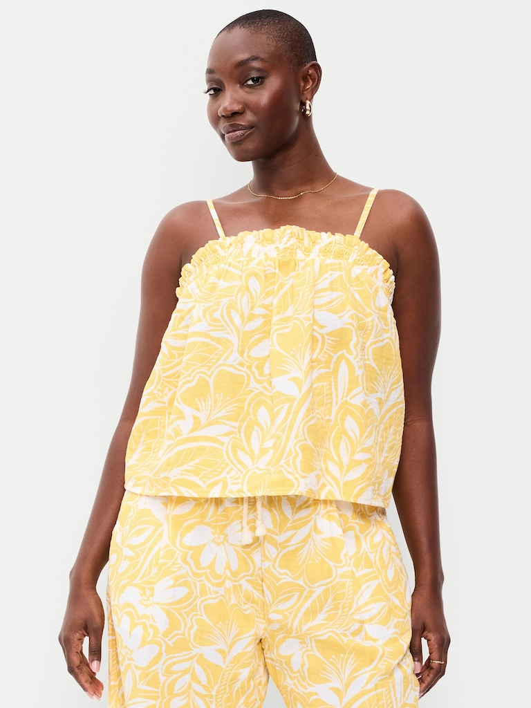 Crinkle Gauze Tank Top