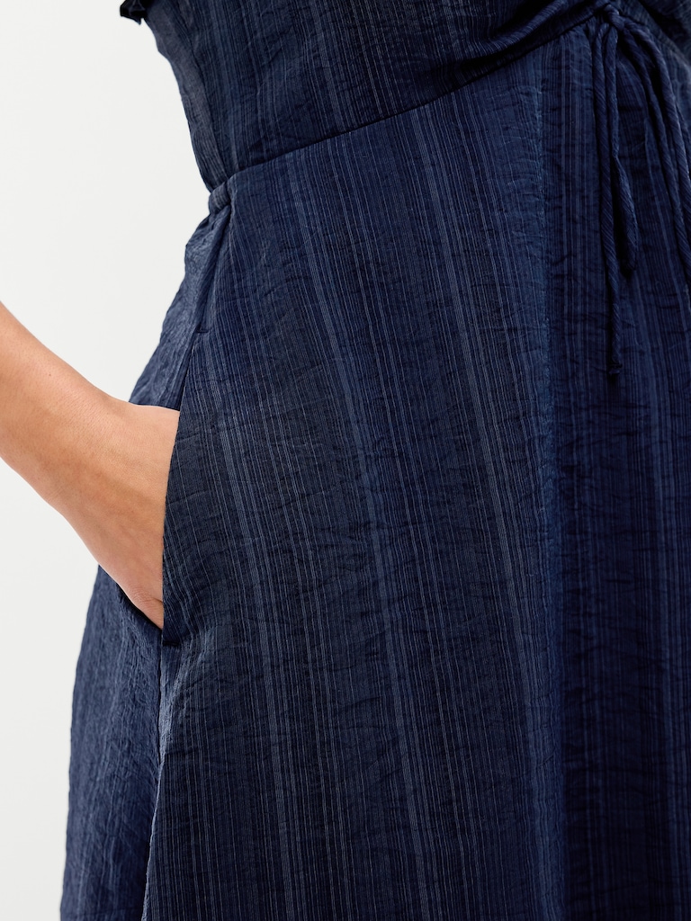 Flutter-Sleeve Fit & Flare Mini Dress