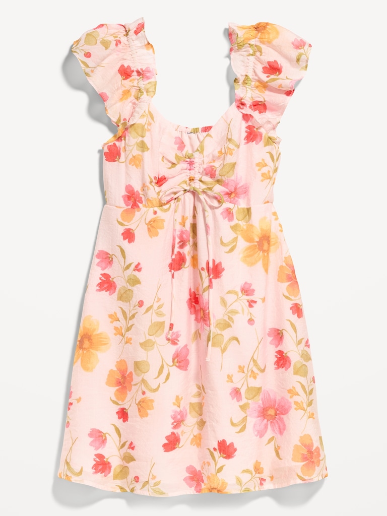 Flutter-Sleeve Fit & Flare Mini Dress