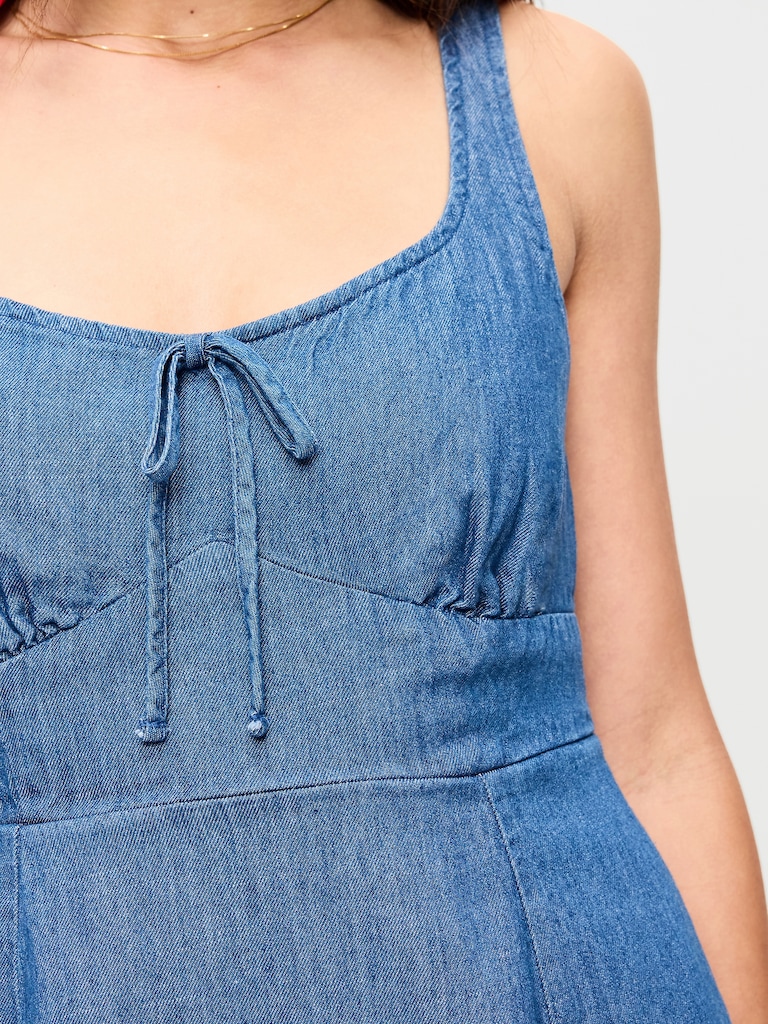 Fit & Flare Denim Mini Dress