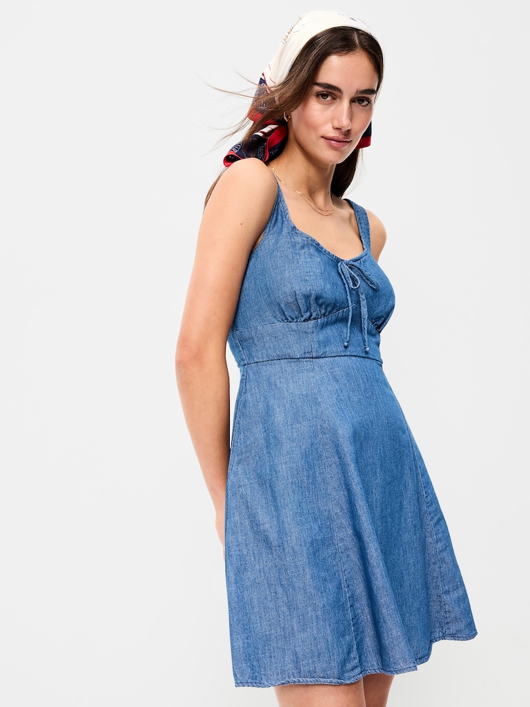 Fit & Flare Denim Mini Dress