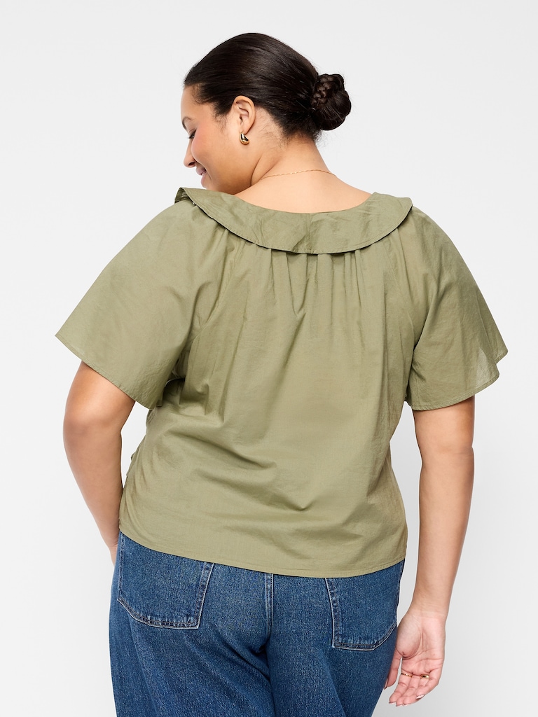 Ruffle Tie-Front Top