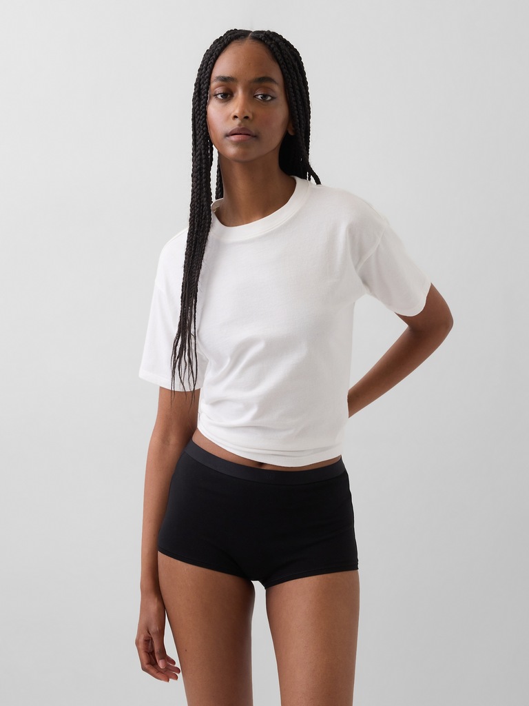 Organic Stretch Cotton High Rise Shorty