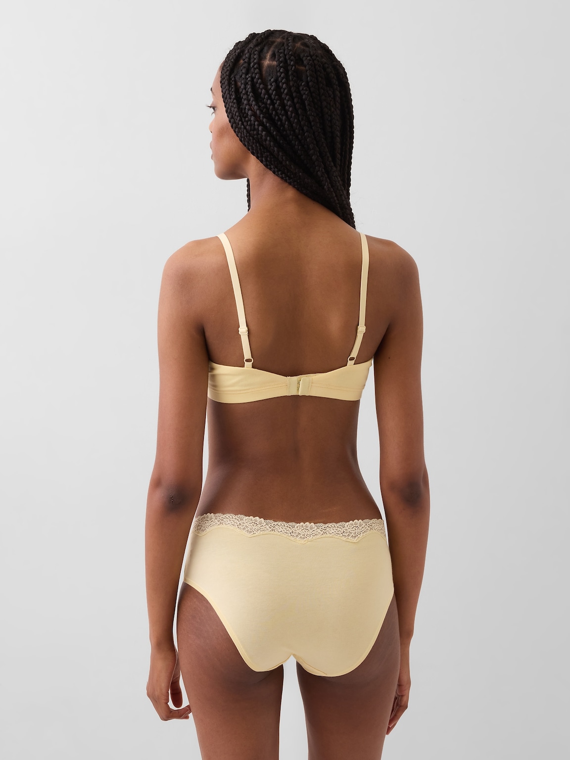 Organic Stretch Cotton Lace-Trim Triangle Bra