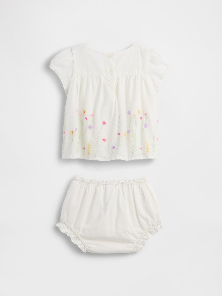 Baby Embroidered Floral Outfit Set