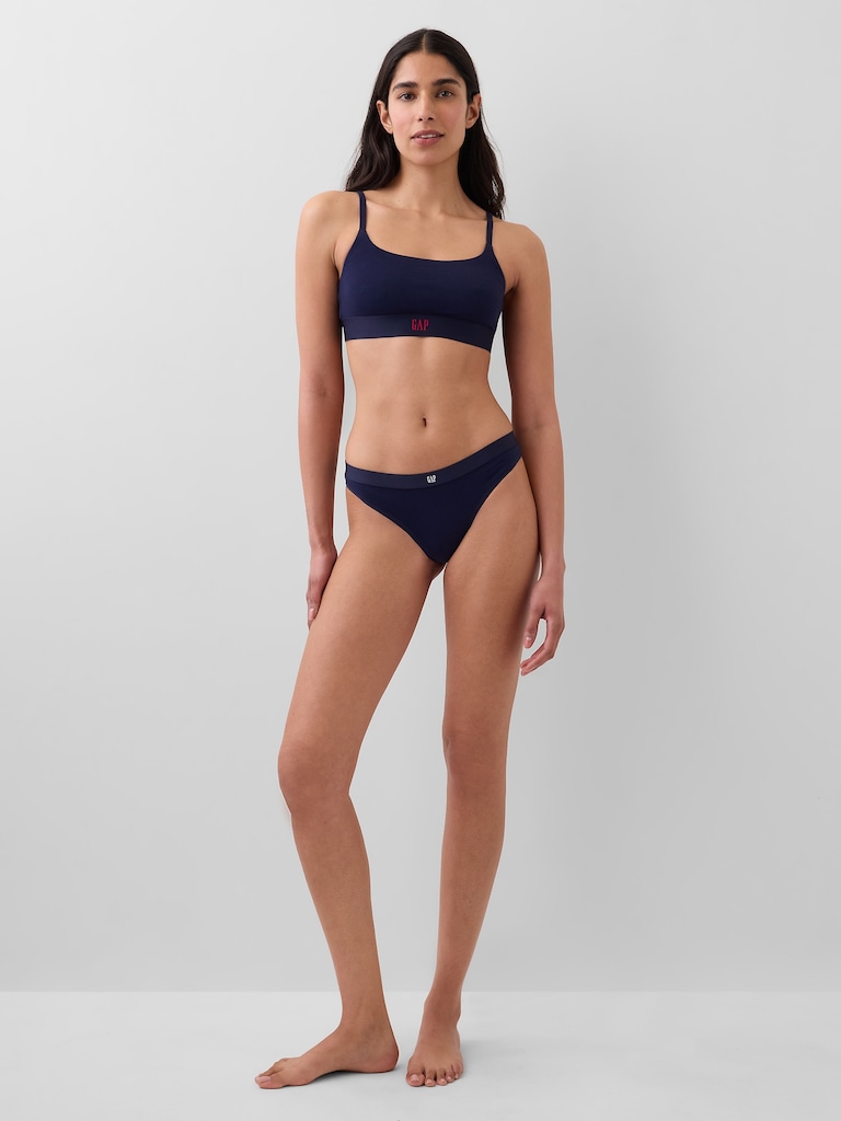 Organic Stretch Cotton Logo Thong